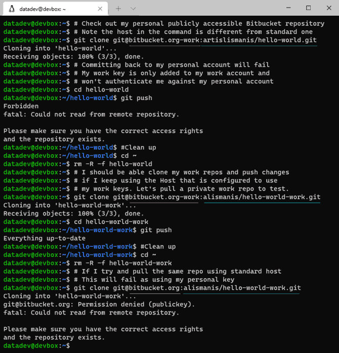 Different SSH Key used for different Host